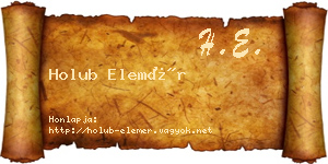 Holub Elemér névjegykártya
